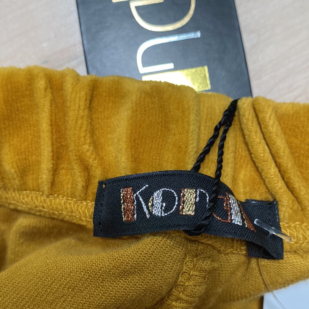Suzi Kondi Golden Mustard Velvet Jogger Pants - Picture 13 of 17